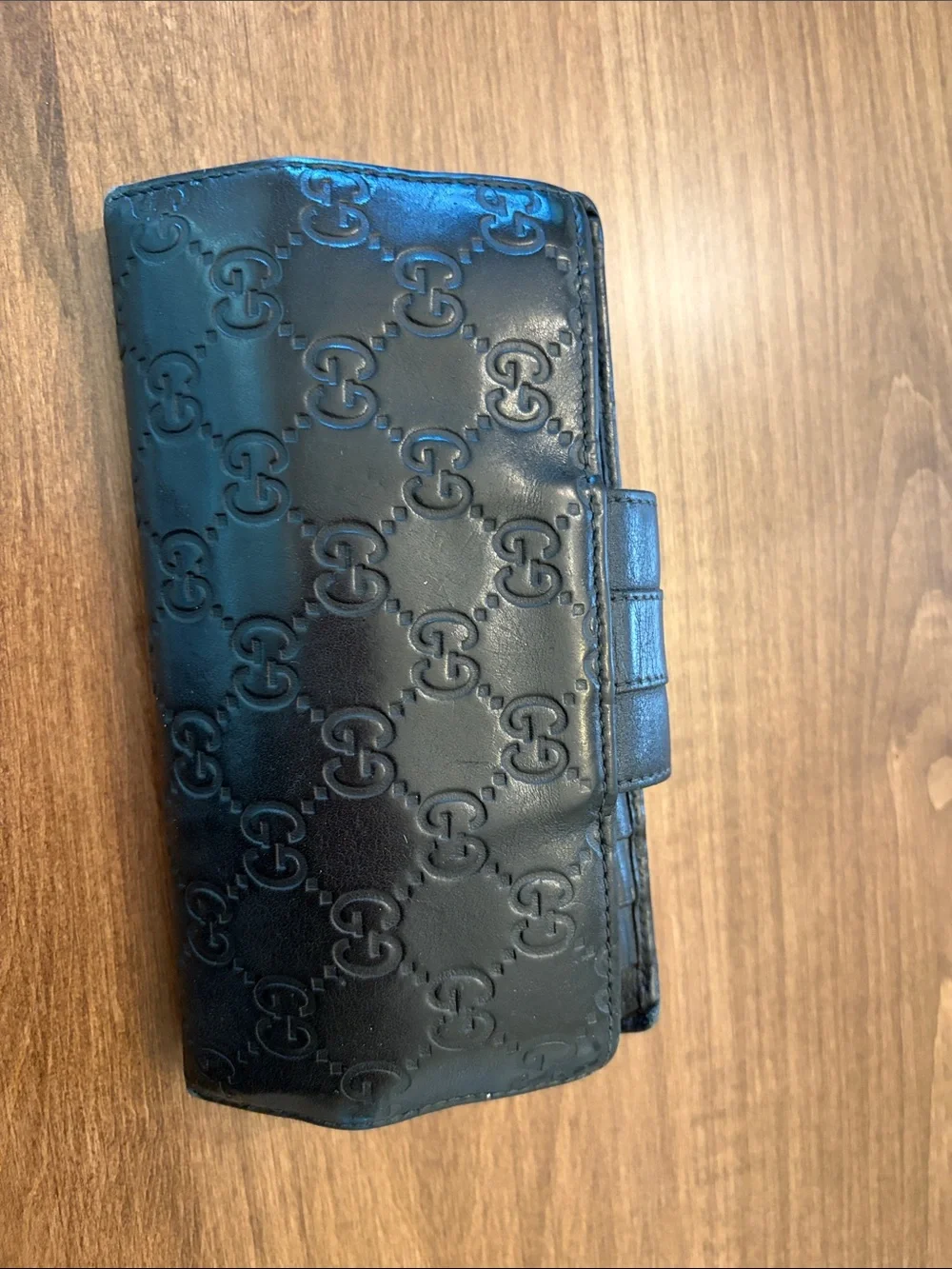 Gucci Black GG Leather Wallet with Gold Plate - Picture 3 of 4